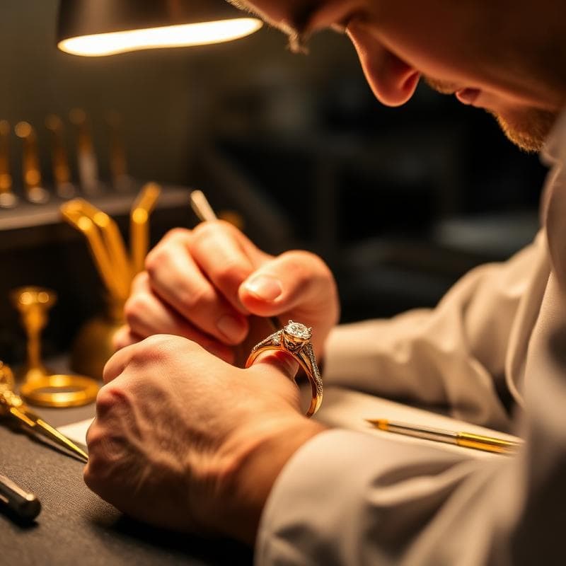 Master jeweler crafting a custom ring